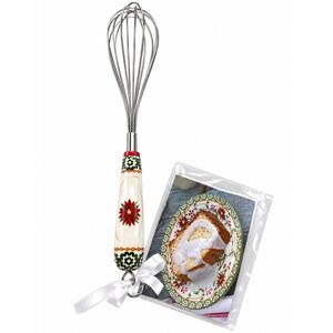 Temptations Old World Red Green Whisk New with Recipe Card NWT Holiday Christmas